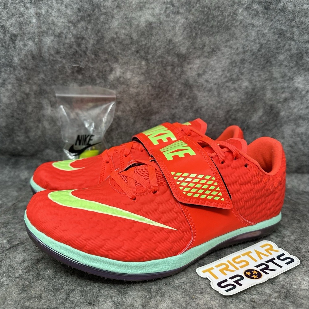 Nike High Jump Elite Track Shoes Mens Size 7 Bright Crimson Lime FZ9636-600